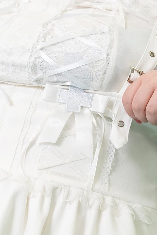 Healing Heart JSK Skirt in White (Plus Size) - ACDC RAG