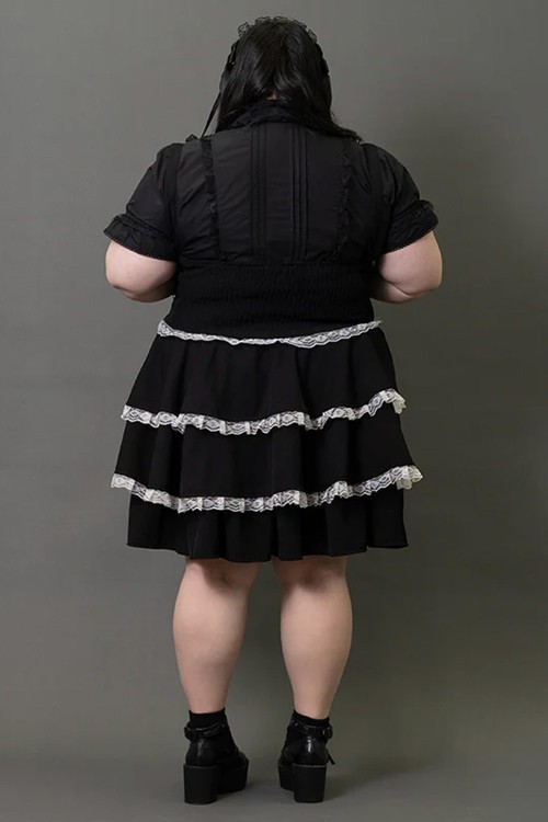 JSK Skirt in Black x White (Plus Size) - ACDC RAG