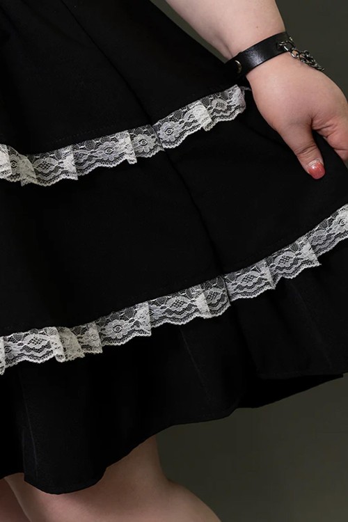 JSK Skirt in Black x White (Plus Size) - ACDC RAG