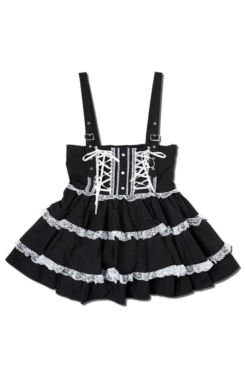 JSK Lolita Skirt in Black x White - ACDC RAG