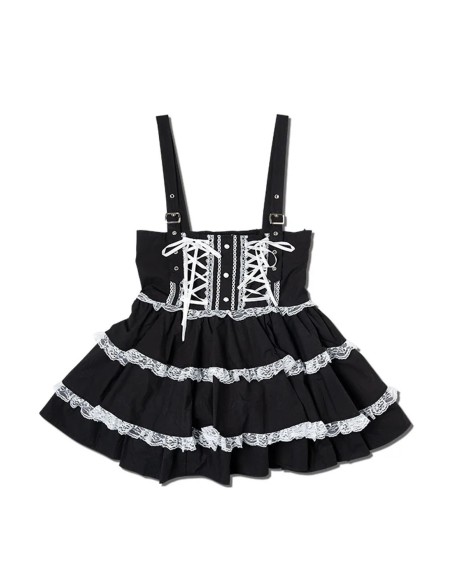 JSK Lolita Skirt in Black x White - ACDC RAG