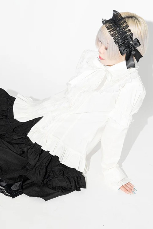 2 Way Gothic Lolita Blouse in White - ACDC Rag