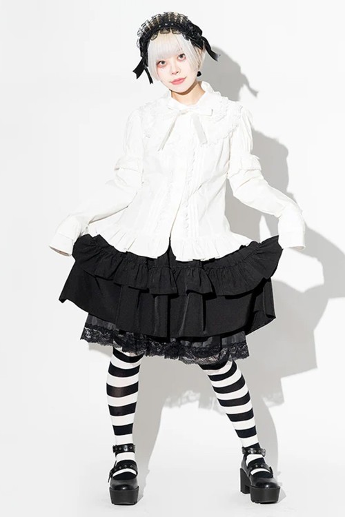 Blusa 2 Way Gothic Lolita en Blanco - ACDC Rag