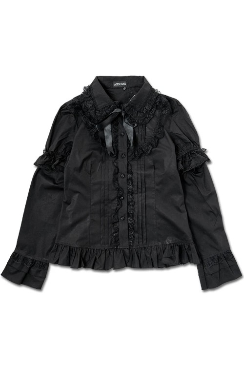 Blusa 2 Way Gothic Lolita en Negro - ACDC Rag