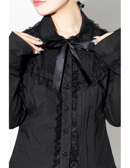 Blusa 2 Way Gothic Lolita en Negro - ACDC Rag