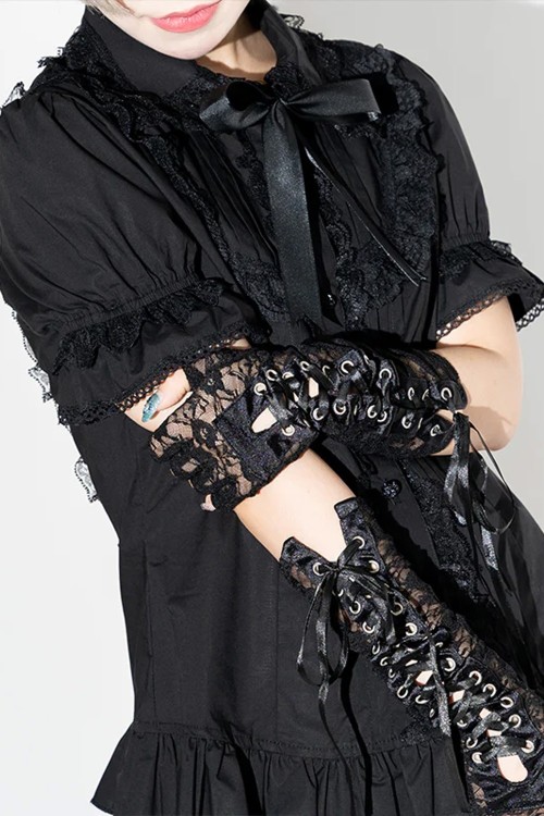 2 Way Gothic Lolita Blouse in Black - ACDC Rag