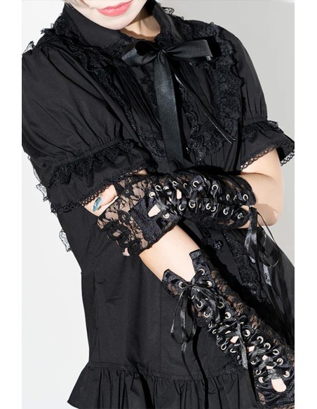 2 Way Gothic Lolita Blouse in Black - ACDC Rag