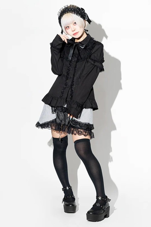 Blusa 2 Way Gothic Lolita en Negro - ACDC Rag
