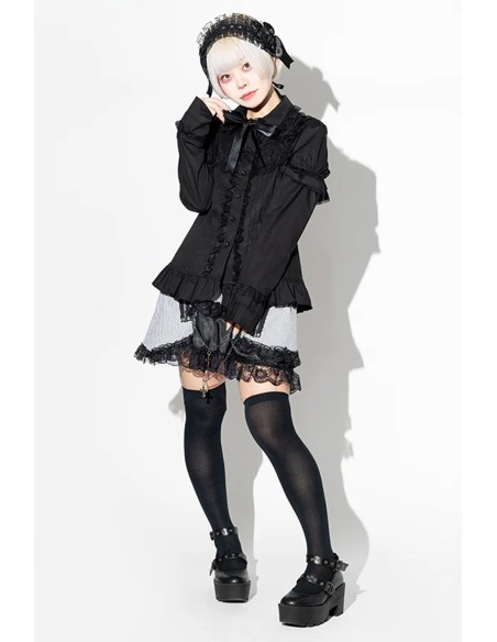 Blusa 2 Way Gothic Lolita en Negro - ACDC Rag