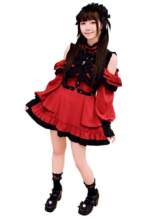 Gothic Rhapsody Dress in Black and Red - Jill Punk