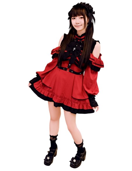 Gothic Rhapsody Dress in Black and Red - Jill Punk