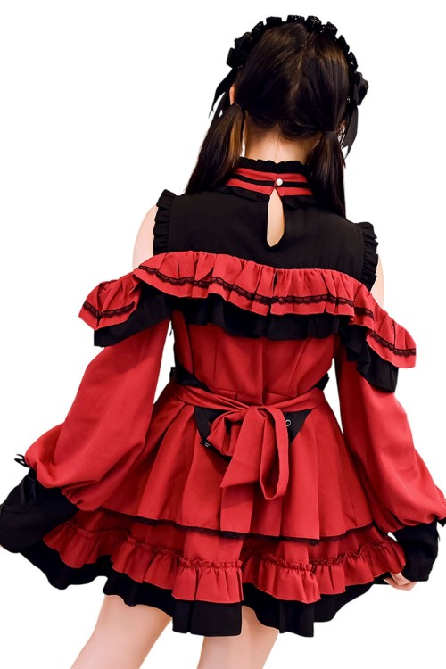 Gothic Rhapsody Dress in Black and Red - Jill Punk