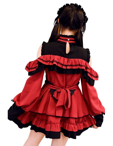 Gothic Rhapsody Dress in Black and Red - Jill Punk