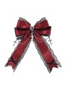Jirai Lace Crosses Bow Hairclip in Red