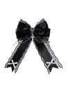 Jirai Lace Crosses Bow Hairclip in Black