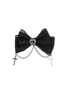 Gothic Lace Bow Hairclip in Black