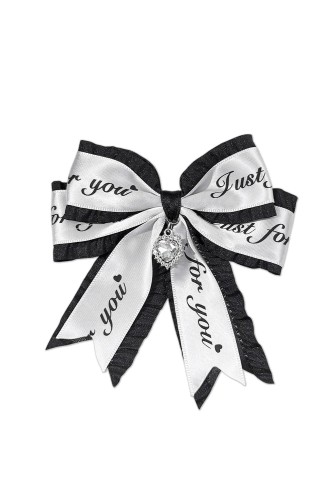 Jirai Letters Hairclip in Black x White