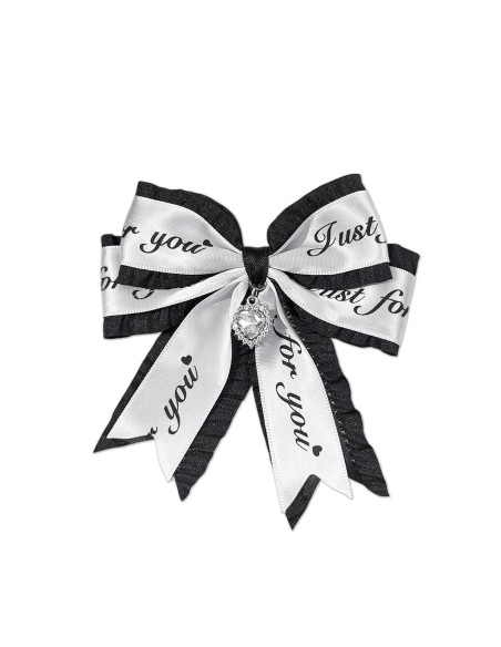 Jirai Letters Hairclip in Black x White