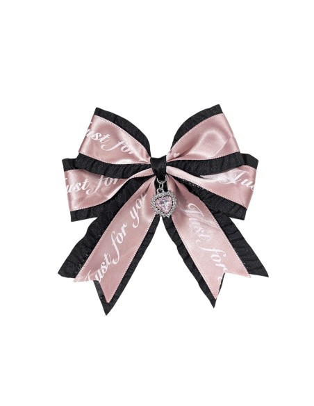 Jirai Letters Hairclip in Black x Pink
