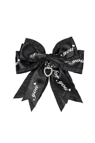 Jirai Letters Hairclip in Black x Black