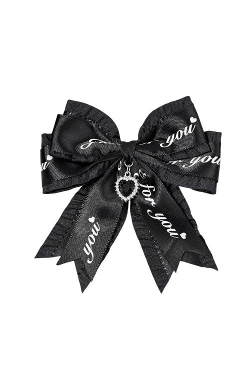Jirai Letters Hairclip in Black x Black