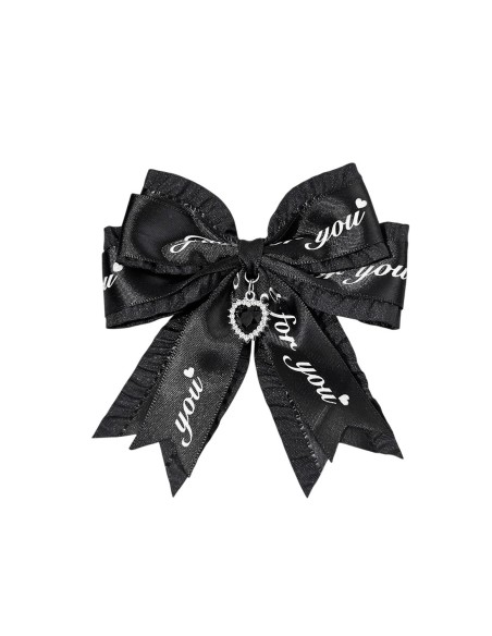 Jirai Letters Hairclip in Black x Black