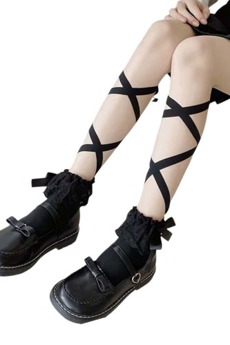 Calcetines Corset Lace Ballet en Negro 2