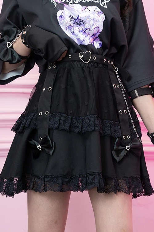 Love Punk Skirt in Black - ACDC RAG