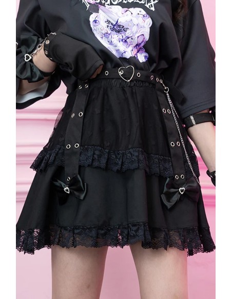 Love Punk Skirt in Black - ACDC RAG