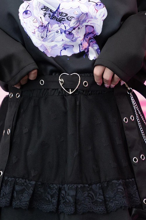 Love Punk Skirt in Black - ACDC RAG