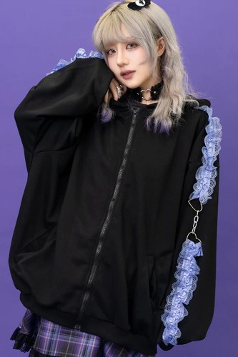 Love Punk Jacket in Black x Indigo - ACDC Rag