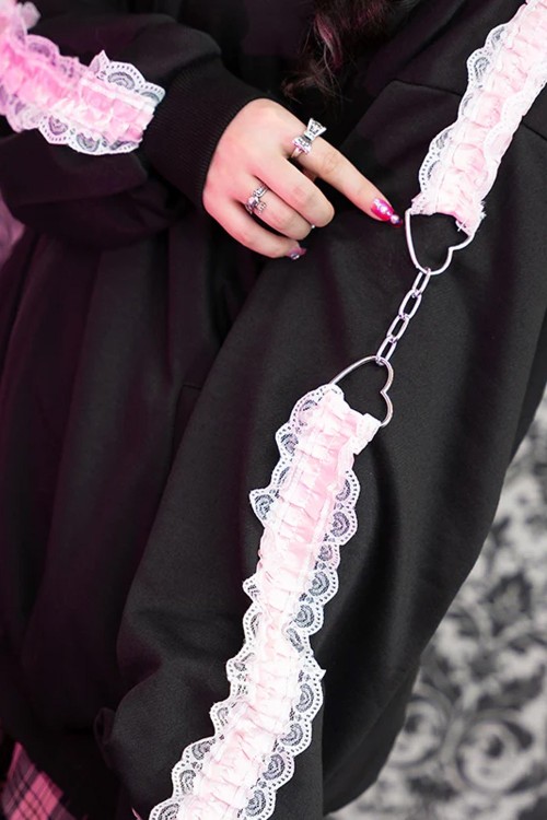 Love Punk Jacket in Black x Pink - ACDC Rag