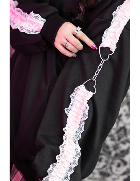 Love Punk Jacket in Black x Pink - ACDC Rag