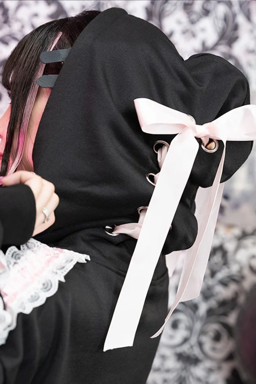 Love Punk Jacket in Black x Pink - ACDC Rag