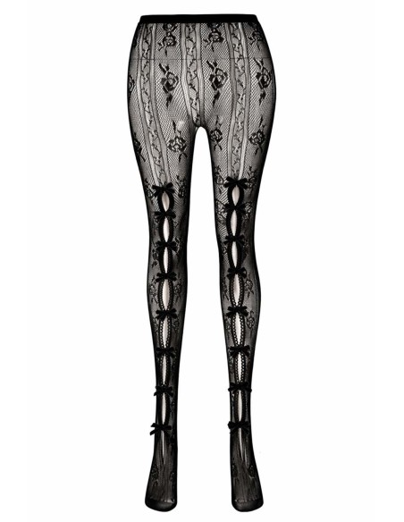 Medias Floral Lace Bows en Negro x Negro