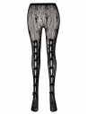 Floral Lace Bows Tights in Black x Black