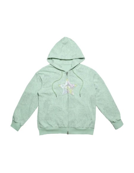Sudadera con Capucha Star en Verde - Hashtag DDD x Oliwabiu