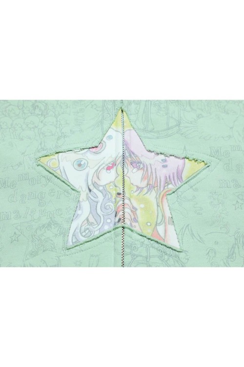 Sudadera con Capucha Star en Verde - Hashtag DDD x Oliwabiu