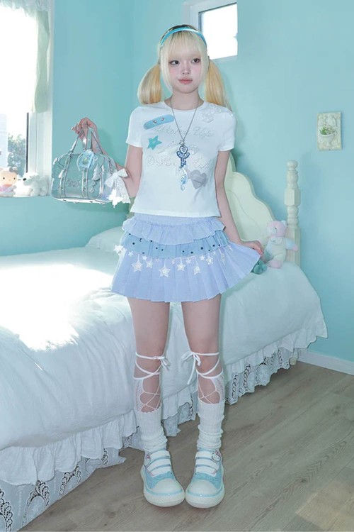 Skirt with Shorts Blue Star Cake - Hashtag DDD