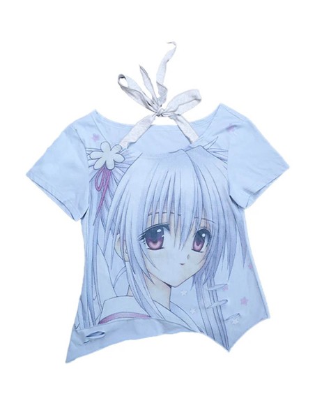 Top Asimétrico Blue Anime Girl - Hashtag DDD