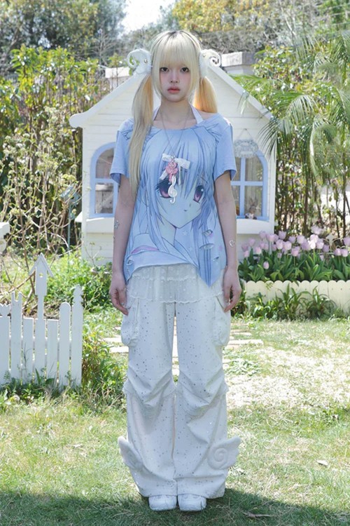 Blue Anime Girl Asymmetrical Top - Hashtag DDD