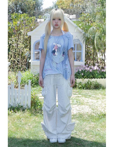 Blue Anime Girl Asymmetrical Top - Hashtag DDD