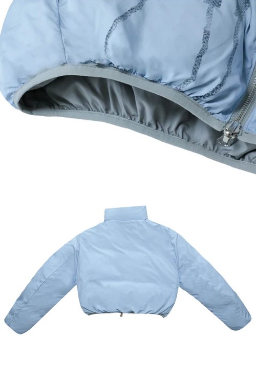 Abrigo Acolchado Reversible Azul Gris Wings & Notes- Hashtag DDD