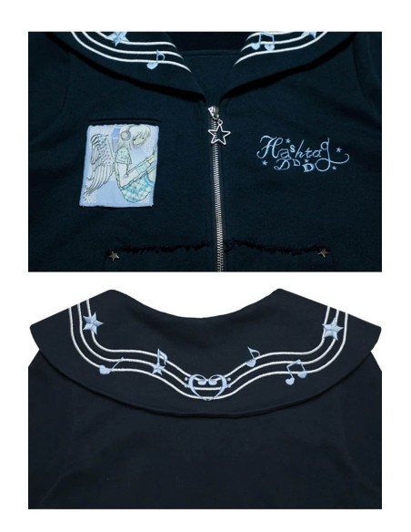 Navy Blue Seifuku Jacket - Hashtag DDD x Oooctopus