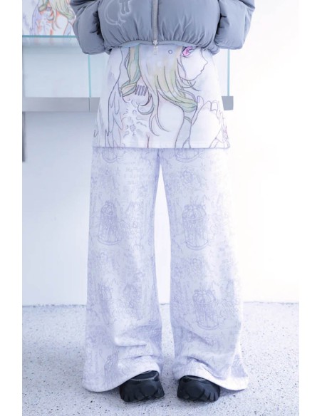 Pantalón Largo con Falda Blanca - Hashtag DDD x Oliwabiu