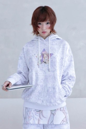 Star Hoodie in White - Hashtag DDD x Oliwabiu