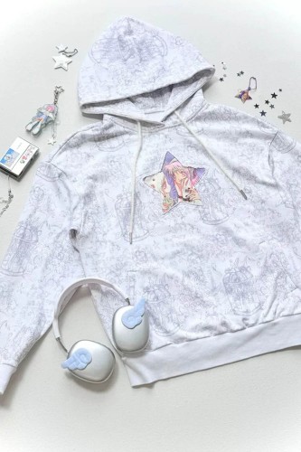 Sudadera con Capucha Star en Blanco - Hashtag DDD x Oliwabiu 2