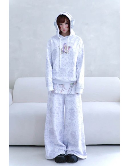 Sudadera con Capucha Star en Blanco - Hashtag DDD x Oliwabiu