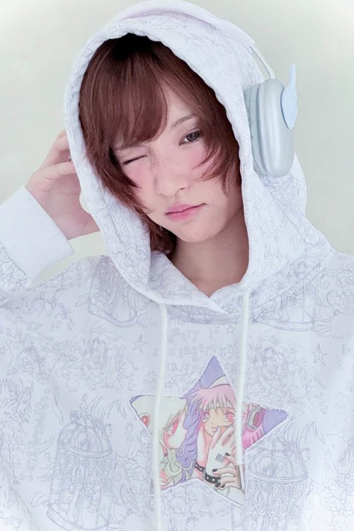 Sudadera con Capucha Star en Blanco - Hashtag DDD x Oliwabiu