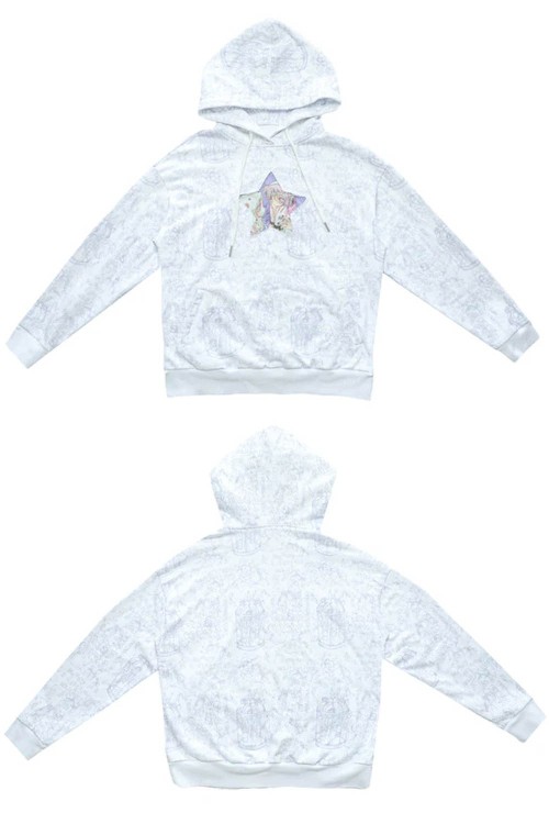 Sudadera con Capucha Star en Blanco - Hashtag DDD x Oliwabiu
